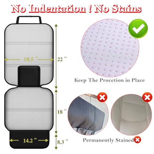 Meolsaek Car Seat Protector for Child Car Seat, Durable 600D Fabric Waterproof Car Seat Cover with Thick Pad Non-Slip Backing，No Imprints (Thicker Black-2pc) - color: Thicker Black-2pc