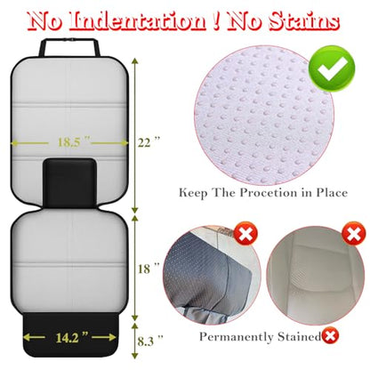 Meolsaek Car Seat Protector for Child Car Seat, Durable 600D Fabric Waterproof Car Seat Cover with Thick Pad Non-Slip Backing，No Imprints (Thicker Black-2pc) - color: Thicker Black-2pc
