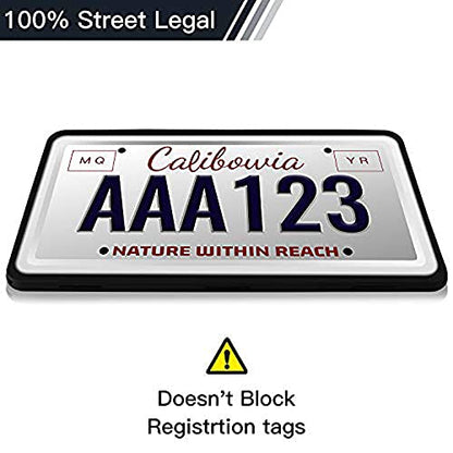 Intermerge License Plate Frames, 2 Pack, Universal US Car Black TPU Bracket Holder. Rust-Proof, Rattle-Proof, Weather-Proof with Drainage Holes Car Accessories