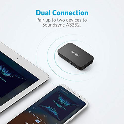 Anker Soundsync Bluetooth Receiver for Music Streaming with Bluetooth 5.0, Dual Device Connection, Handsfree Calls, 12-Hour Battery Life, for Car & Home Stereo - Signal Reception Only - size: Small