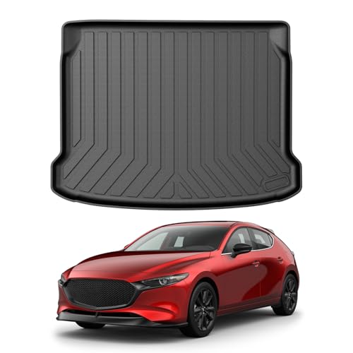 Mixsuper Custom Fit Cargo Liner for 2019-2025 2026 Mazda 3 Hatchback Trunk Liner All Weather Rear Cargo Trunk Mat (Does Not Fit Sedan Models) Black - size: Fit for Mazda 3 Hatchback | 2019-2026
