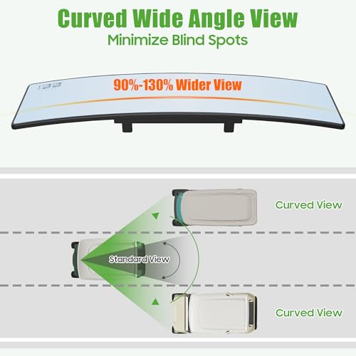 10L0L Wide View Mirror for EZGO, Golf Cart, Yamaha Universal Golf Car Mirror (Anti-Glare Blue Tinted) - style: Anti-Glare Blue Tinted