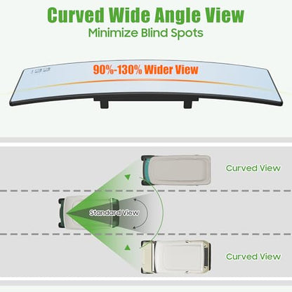10L0L Wide View Mirror for EZGO, Golf Cart, Yamaha Universal Golf Car Mirror (Anti-Glare Blue Tinted) - style: Anti-Glare Blue Tinted