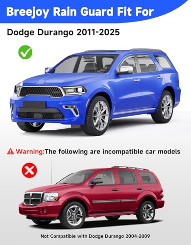in-Channel Window Rain Guards Fit for Dodge Durango 2011-2026,Extra Durable Visors Vent Visors Window Deflector Vent Shades Car Accessories -4 pcs - size: For 2011-2026 Dodge Durango