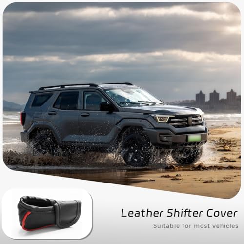 Car Gear Shift Cover, Universal Car Accessories Compatible with Most Truck/Car/SUV, Leather Gear Shift Cover, Soft Comfort, Black Red - color: dangbataoBlackRed