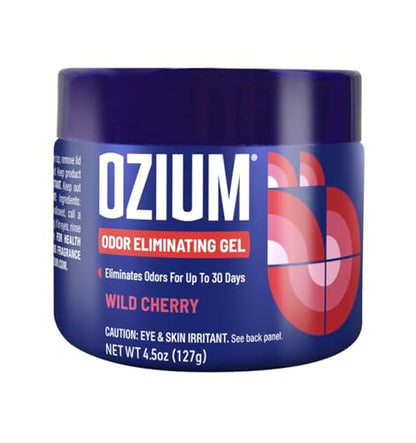 Ozium Odor Eliminating Gel Air Freshener 4.5 oz Wild Cherry for Home Car Office (1-pack) - size: 1 Count (Pack of 1)