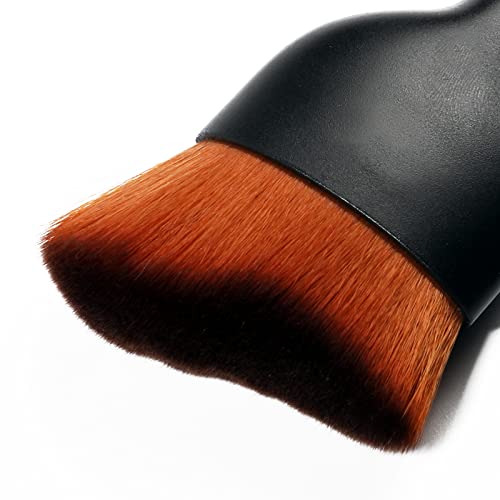 AOCISKA Car Interior Detailing Brush,Soft Bristle Cleaning Brush Car Detailing Brush Dusting Brush,Car Interior Cleaning Tool,Auto Detail Brush Car Dash Duster Brush (Black&Brown) - color: Black&brown