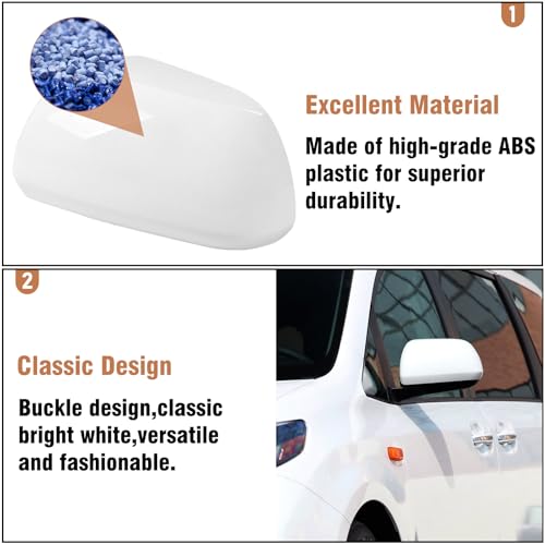 Moonlinks Compatible with 2012 2013 2014 2015 2016 2017 2018 2019 2020 Toyota Sienna Left Driver Side Mirror Cover Replacement, White Left Side Clip-on Mirror Cap Replaces for 87945-08021-A1 - color: Left White