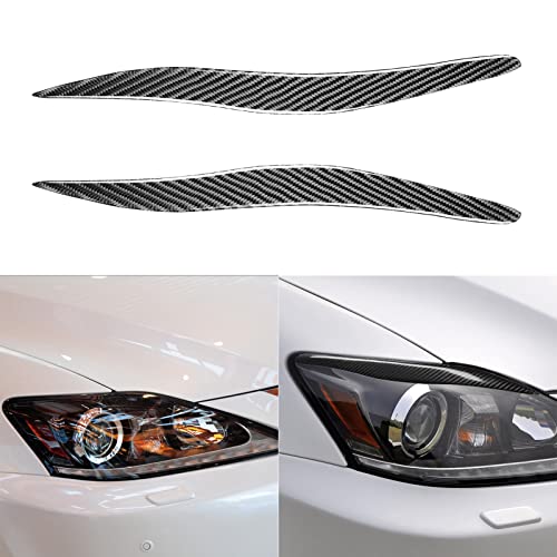NVCNX Real Premium Carbon Fiber for Lexus IS250 is 250 IS350 2006-2013 2007 2008 2009 2010 2011 2012 / IS250C IS350C 2010-2015 Accessories Headlight Eyebrow Headlamp Eyelid Cover Exterior Trim 2PCs - color: Headlight Eyebrow