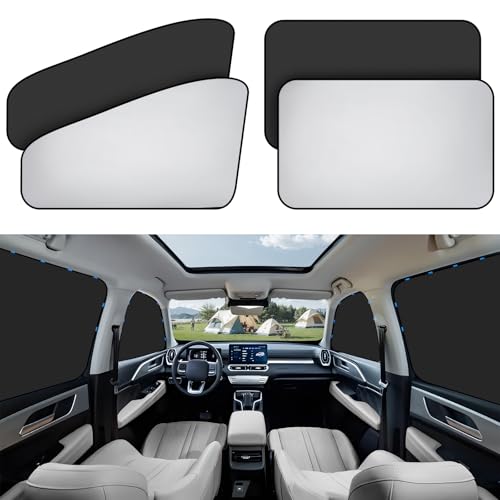 Zatooto Car Window Sun Shade - Blackout Shade for Side Windows, Protects Privacy, Reflects Sunlight, Reversible, Universal Fit, Silver - size: Silver-4pcs