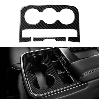 Car Front Cup Panel Sticker Cover Interior Trim Carbon Fiber Decal for Chevrolet Silverado/GMC Sierra 1500 2500HD 3500HD 2014-2018 Accessories - color: Front Cup Panel
