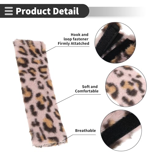 Pink Seat Belt Cover Pad Plush 23.5cm Seatbelt Strap Cushion Shoulder Padding 1Pair - color: Pink