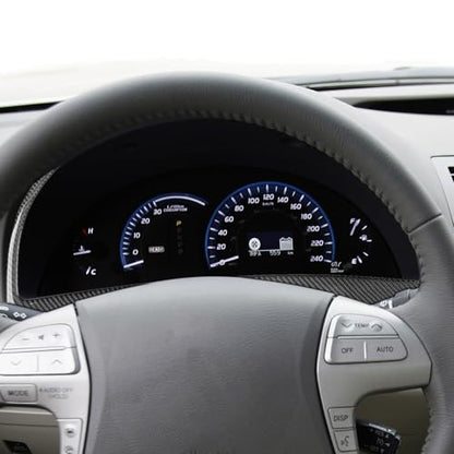 Car Speedometer Frame Sticker Instrument Panel Carbon Fiber Decal Interior Trim Compatible with Toyota Camry 2007 2008 2009 2010 2011 Accessories - color: Black 16