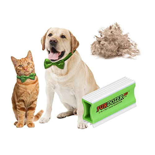 FurDozer Pet Hair Remover & Auto Detailing Tools - Cat & Dog Hair Remover for Carpets, Car Interiors, Couches, Bedding, & Pet Furniture (Green, X3 MINI - 3.5" Long) - color: Green, size: X3 MINI - 3.5" Long