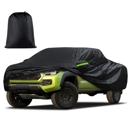 Car Cover Custom Fit for Toyota Tacoma 2005-2025, Waterproof All Weather for Automobiles Full Exterior Cover Rain Sun Snow Protector with Door Zipper Black - size: Custom Fit for Toyota Tacoma