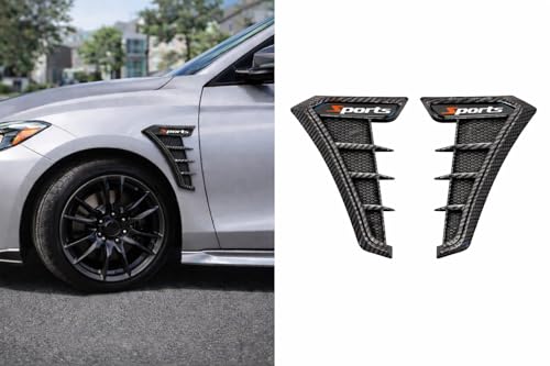 Universal Car Fender Side Vents, Decorative Adhesive Trim Cover, Exterior Body Modification Accessories for Cars SUVs Trucks, Carbon Fiber Black - color: Carbon Fiber Black