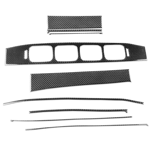 NVCNX Carbon Fiber Accessories for Mercedes Benz GLE 350 450 450e 580 53 63 S AMG/GLS 450 580 63 AMG 2020 2021 2022 2023 2024 2025 2026 Dash Panel Cover Interior Trim Thick Overlay Sticker Decal 9PCs - color: Dash Panel Trim