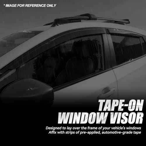 Auto Dynasty Window Visors Compatible with 2024-2026 Subaru Crosstrek Impreza, 4Pcs Front Left Right Tape-On Window Deflectors Rain Guards Sun Wind Air Side Vent Shade, Glossy Black