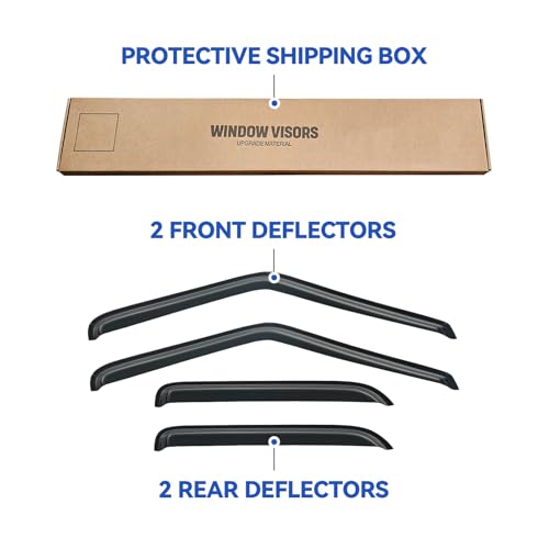 Window Visors Rain Guards Shield for 1995-2005 Chevy S10 Blazer/GMC S15 Jimmy, Out-Channel Window Vent Wind Deflectors Visors Shades for 1998-2001 GMC Envoy, 1996-2001 Oldsmobile Bravada - size: 1995-2005 Chevrolet S10 Blazer