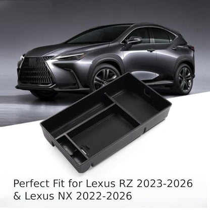 2023-2026 Lexus RZ & NX 2022-2026 Center Console Organizer Compatible with Lexus RZ 2023 2024 2025 2026 Accessories NX 250/350/450 Armrest Console Storage Box Insert Tray ABS Material Black