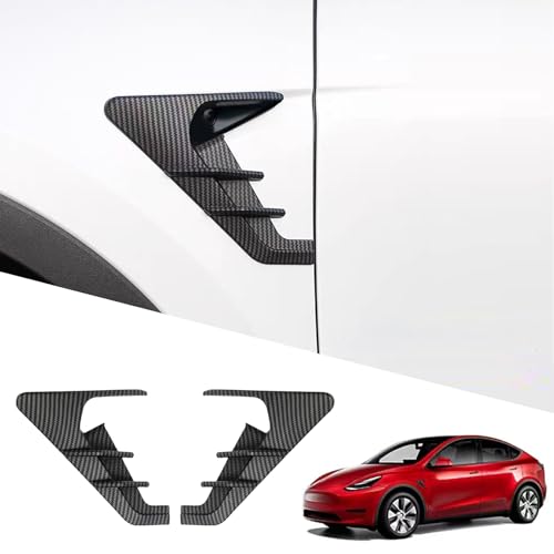 YHCDSEA for 2024 2025 2026 Tesla Model Y Juniper HW4.0 Side Camera Indicator Protection Cover Decoration Accessories fit for Tesla Model Y with HW4.0 (Matt Carbon Fiber Pattern) - color: MY-Matt Carbon Fiber Pattern