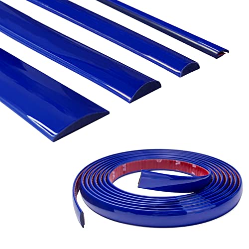 16Ft Dark Blue Car Motor Bike Self-Adhesive Exterior and Interior Molding Trim Universal Dashboard Bumper Window Door Body Side Decorative Strip Scratch-Proof (Width: 3/4 inch (20mm)) - style: Width: 3/4 inch (20mm)
