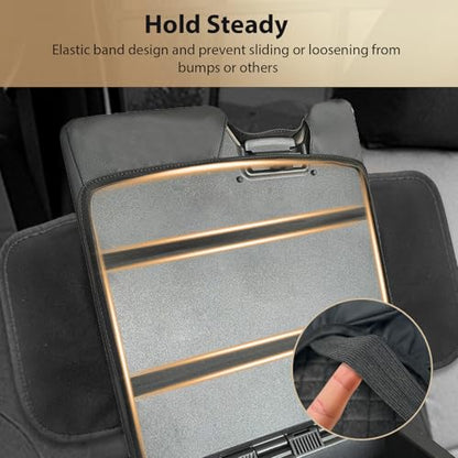 AZEAM Center Console Cover for 2015-2026 Ford F150, 2017-2026 F250 F350 F450 with 40/20/40 Jump Seat, Leather Middle Console Armrest Cover Accessories with 2 Sided Pockets (Jump Seat Only)
