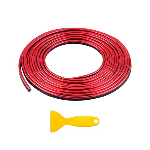 Car Interior Trim Strips, 9.8ft Styling Door Dashboard Decoration with Installing Tool, DIY Flexible Moulding Line Filler Insert Strip for Automotive Door & Dashboard Gap (Red) - color: Red, size: 9.8FT