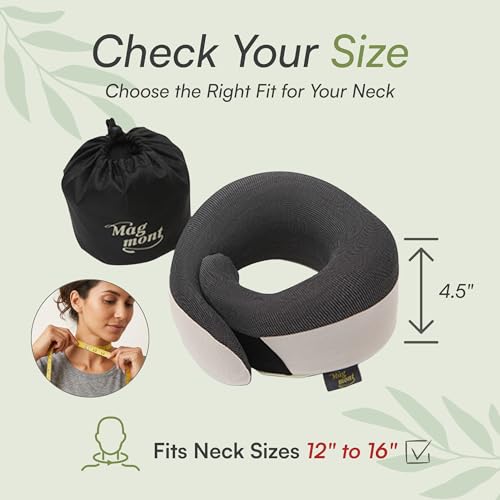 Neck Pillow for Traveling - Bamboo Charcoal Memory Foam with 360° Chin Support for Airplane, Soft & Breathable, Seamless Design, Removable Cover, Travel Accessories Included