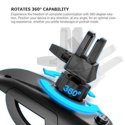 Air Vent Car Phone Holder, Automobile Cradle Mount Compatible with iPhone Galaxy Android, Pixel, LG and Other Smartphone - Black