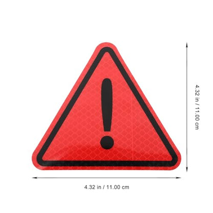 Zerodeko Reflective Car Stickers Triangle Safety Warning Decals Outdoor Sturdy Reflective Labels for Vehicle Hazard Alert