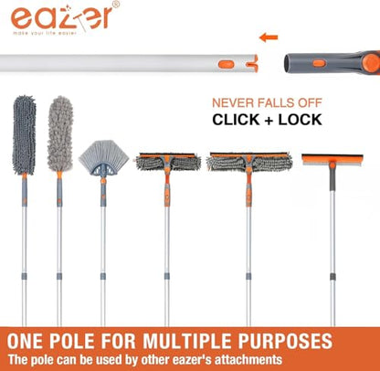 Eazer 2-in-1 Squeegee Cleaning Kit with Multiple Angles, Professional Window Cleaner Tool, Multi-Use Window Washing Kit with Extension Pole (15''-20'') for Shower/Windshield - size: Version: Old Model