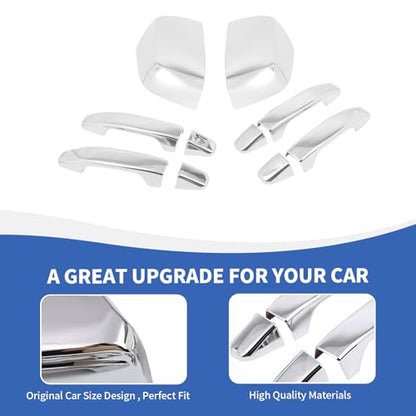 RAZPOY Chrome Door Handle Cover Rearview Mirror Cover Trim Kit Compatible with Chevy Colorado & GMC-Canyon 2014-2022 - color: Chrome