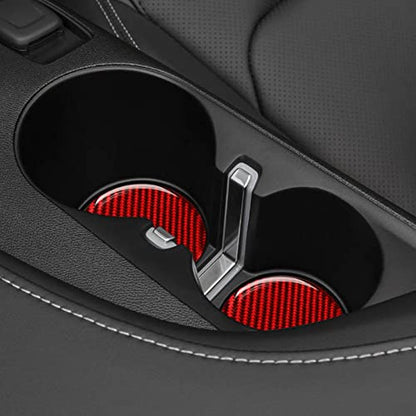 Car Water Cup Holder Sticker Carbon Fiber Decal Interior Trim Cover for Chevrolet Camaro ZL1 2016 2017 2018 2019 2020 2021 2022 2023 - color: Cup Holder