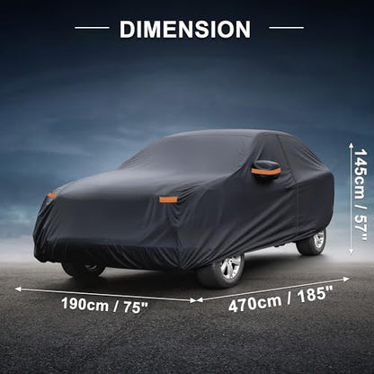 X AUTOHAUX Car Cover for BMW X1 2009-2025 Aluminum Film Outdoor Waterproof Sun Rain Snow Hail Protection with Driver Door Zipper - size: for BMW X1 2009-2024
