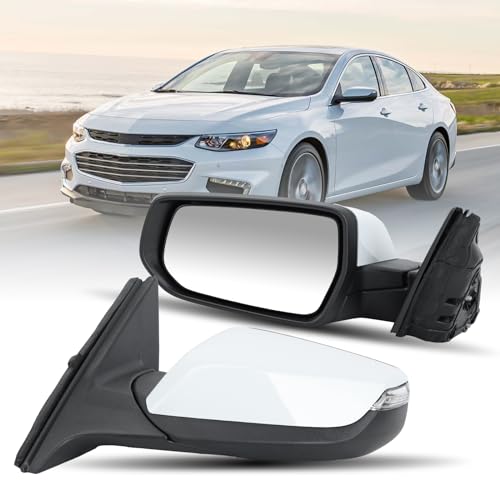 Driver Side View Mirror Compatible with 2016 2017 2018 2019 2020 2021 2022 Malibu LT Hybrid,Mirrors With Heated Turn Signal,7-Pins OE-GM1320539(White) - color: 7Pins-WT, size: Left Driver Side