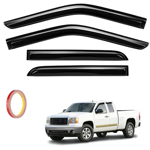 4Pcs Window Vent Visors, Outside-Mount Window Deflectors, Rain Guards for 1999-2006 Chevy Silverado/GMC Sierra 1500/2500/3500/2500HD - size: 1999-2006 Silverado/Sierra