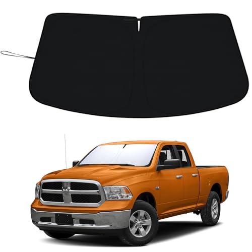 PIMCAR Windshield Sun Shade for Dodge Ram 1500 2009-2018 | Premium 310T Reflective Polyester UV/Heat Shield | Custom Fit Sunshade to Block Rays & Cool Interior - size: 2009-2018 Ram 1500
