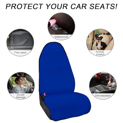 DXNQ 2PCS Car Towel Seat Cover, Waterproof Sweating Non-Slip Premium Soft Towel Carseat Protector, Universal Machine Washable Car Truck SUV Front Seat Cover for Gym Workout Beach Hiking (Blue) - color: Blue, 2pcs, Front