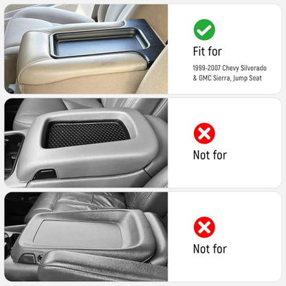 ZZEQYG Center Console Cover for Chevy Silverado/GMC Sierra 1999-2007, Tahoe & Suburban & Yukon & Avalanche, Car Armrest Cover Accessories(Fits Jump Seat Console Only) - color: For Silverado/Sierra 1999-2007(Jump Seat)