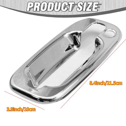 Anxingo 2 Pcs Chrome Door Handle Covers, Replacement for Chevrolet Tahoe/Silverado/Suburban 00-06, Replacement for GMC Sierra 96-06 / Yukon 00-06, with Passenger Keyhole