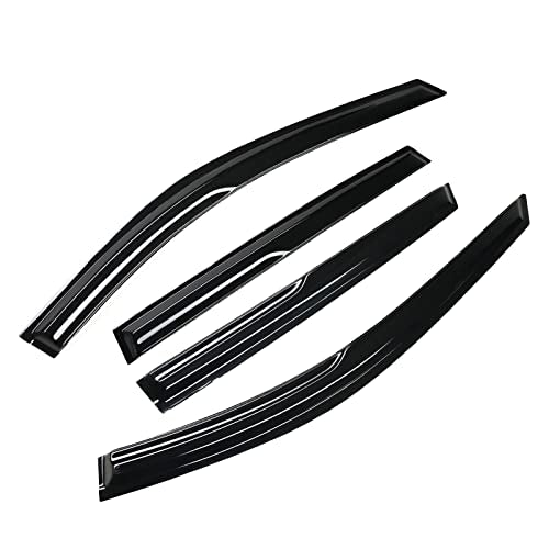 94827 Tape-On Dark Tinted Side Window Visor Deflectors Vent Rain Guards Designed for Nissan Rogue S SV SL 2014 2015 2016 2017 2018 2019 2020 - size: 2014-2020 Nissan Rogue