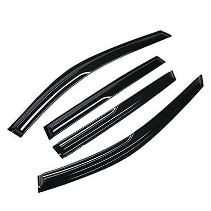 94827 Tape-On Dark Tinted Side Window Visor Deflectors Vent Rain Guards Designed for Nissan Rogue S SV SL 2014 2015 2016 2017 2018 2019 2020 - size: 2014-2020 Nissan Rogue