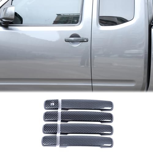 Car Exterior Door Handle Cover Compatible with Nissan Frontier 2005-2017,ABS Carbon Fiber Pattern Outside Door Handle Trim Strips Cover Protector Trim Accessories 8PCS (Carbon Fiber Pattern)