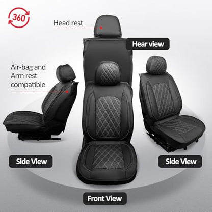 MIROZO Tacoma Seat Covers Black,Waterproof Truck Seat Covers Fits for 2016-2023 Toyota Tacoma Crew Cab,Automotive Seat Cover Full Set,Pickup Cushion Front & Rear Seat Cover Set(Black, Full Set) - color: Black, size: Full Set（2016-2023 Tacoma）