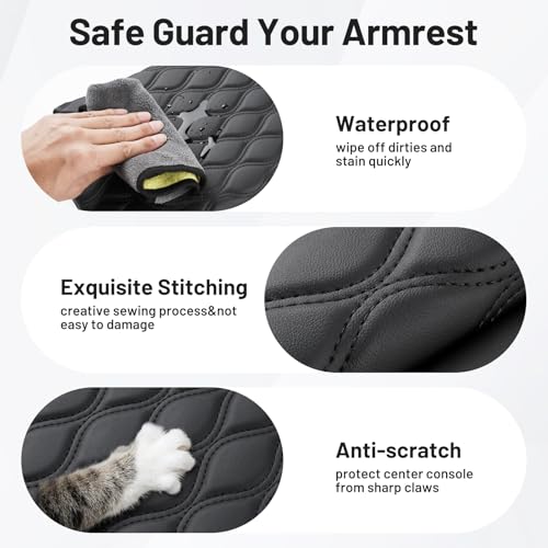 Autorder Center Console Cover for 2022-2025 2026 Hyundai Santa Cruz Accessories Armrest Cushion Cover Nappa Leather Middle Console Covers Anti-scratch Cushion Pad with Pockets Storage Bag - size: Hyundai Santa Cruz 2022-2026