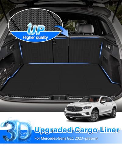 Floor Mats Fit for Benz GLC | GLC 300 | GLC 350e | GLC 43 AMG 2023-2025 2026 (5 Seating), All Weath Cargo Liner w/Backrest Mat for GLC Accessories (Not for Coupe) - size: 4)Mercedes Benz GLC【23-26】Full set