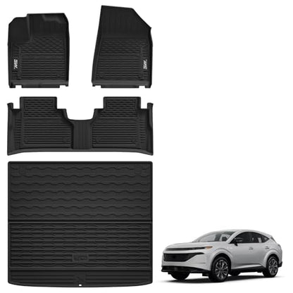 3W Floor Mats & Cargo Liner Fit Nissan Murano 2025 2026, All Weather TPE Non-Slip Custom Fit Floor Liners Set for Murano, Heavy Duty Automotive Protection Full Set Car Mats & Trunk Mat, Black - size: 7.Murano|25|Floor Mats & Cargo Liner
