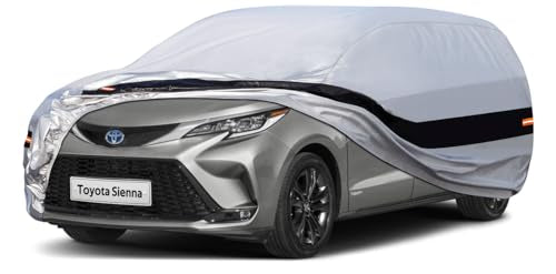 10 Layers Minivan Car Cover Custom Fit for Toyota Sienna (1997-2024) Waterproof All Weather for Automobiles, Outdoor Full Cover Rain Sun UV Protection.Silver - size: Custom Fit for Toyota Sienna-1