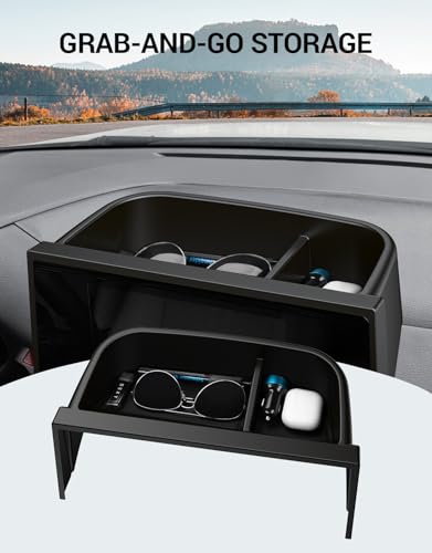 Ecarzo 8.0 inches Screen Dash Tray Phone Holder for Toyota Sienna 2025 2026, Custom Fit Behind Screen Dashboard Organizer, Dash Console Storage Tray with Non-Slip Liner (NOT for 12.3-Inch Display) - size: Toyota Sienna 2025-2026 8-Inch Behind Screen Tray